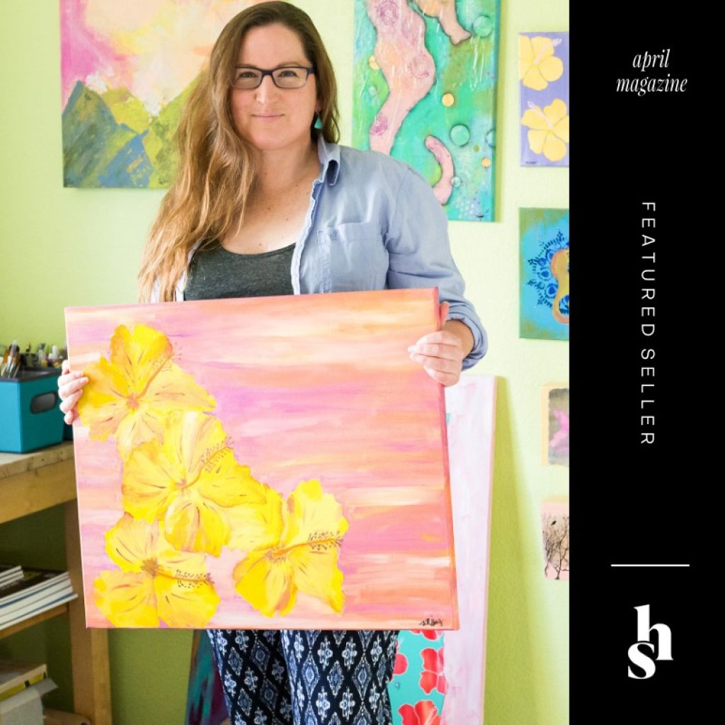 Mika Harmony featured artist in Handmade Seller magazine talking about art, life and the Ventura County Thomas Fire