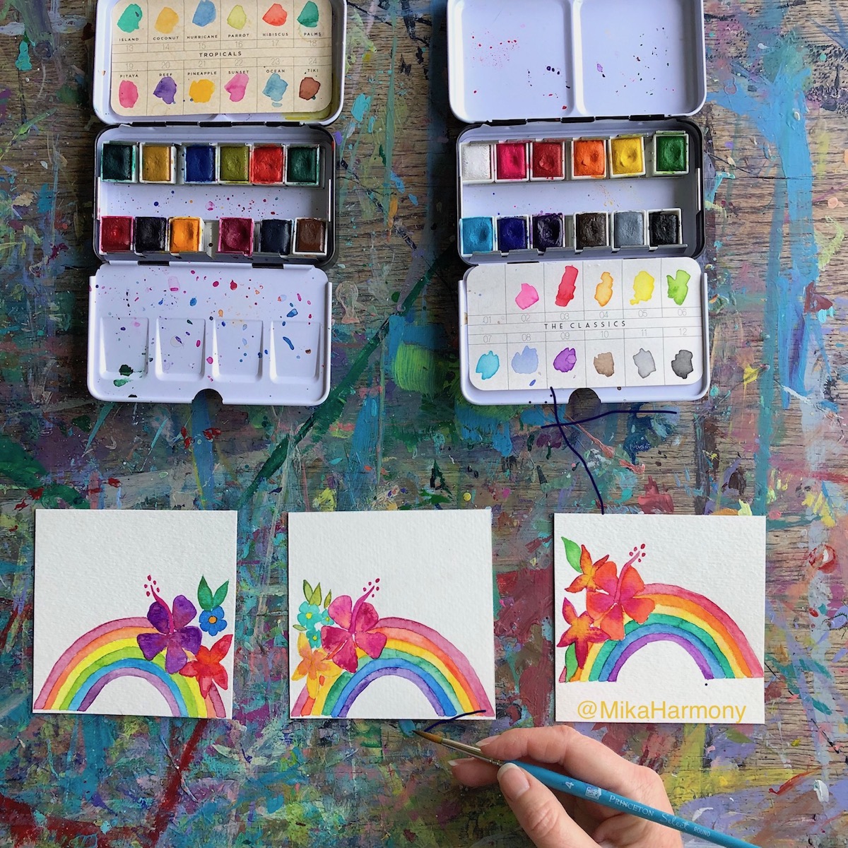 rainbow watercolors by Mika Harmony